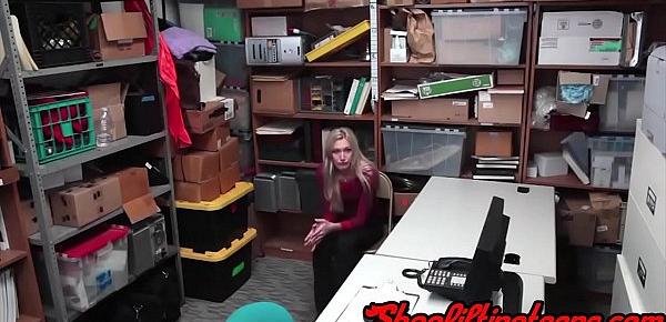  Blonde shoplifter riding mall cops cock after stealing